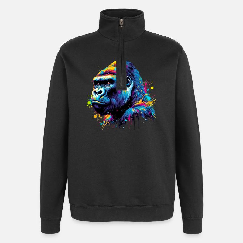 Gorilla - Quarter-Zip-Sweatshirt - Schwarz