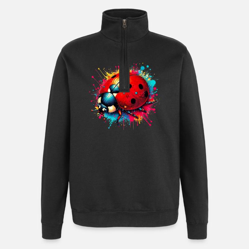 Marienkäfer - Quarter-Zip-Sweatshirt - Schwarz