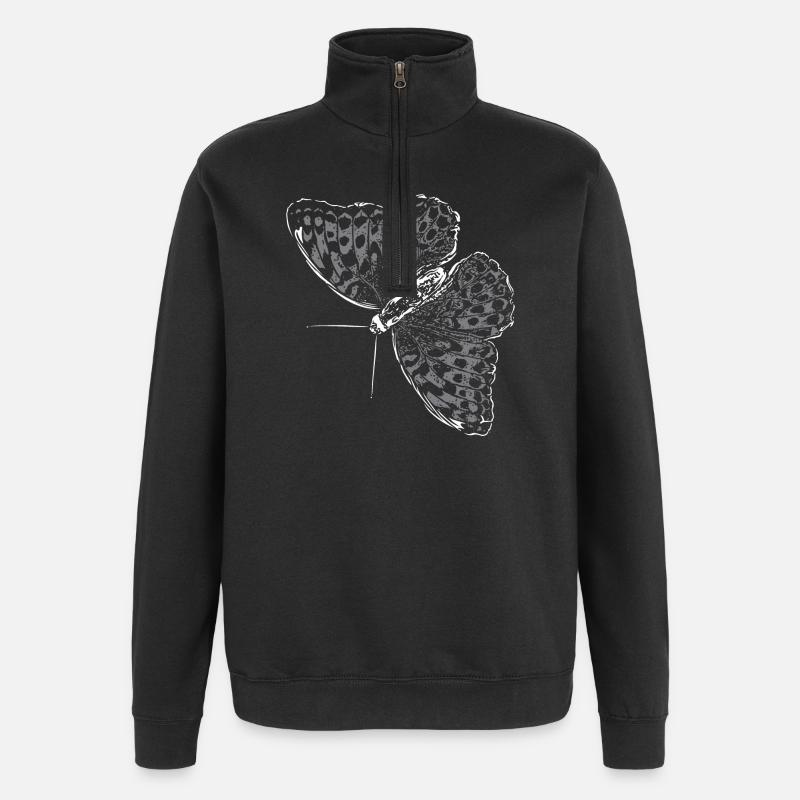 Aile de papillon Papillon Papillon - Sweat à zip 1/4 - noir
