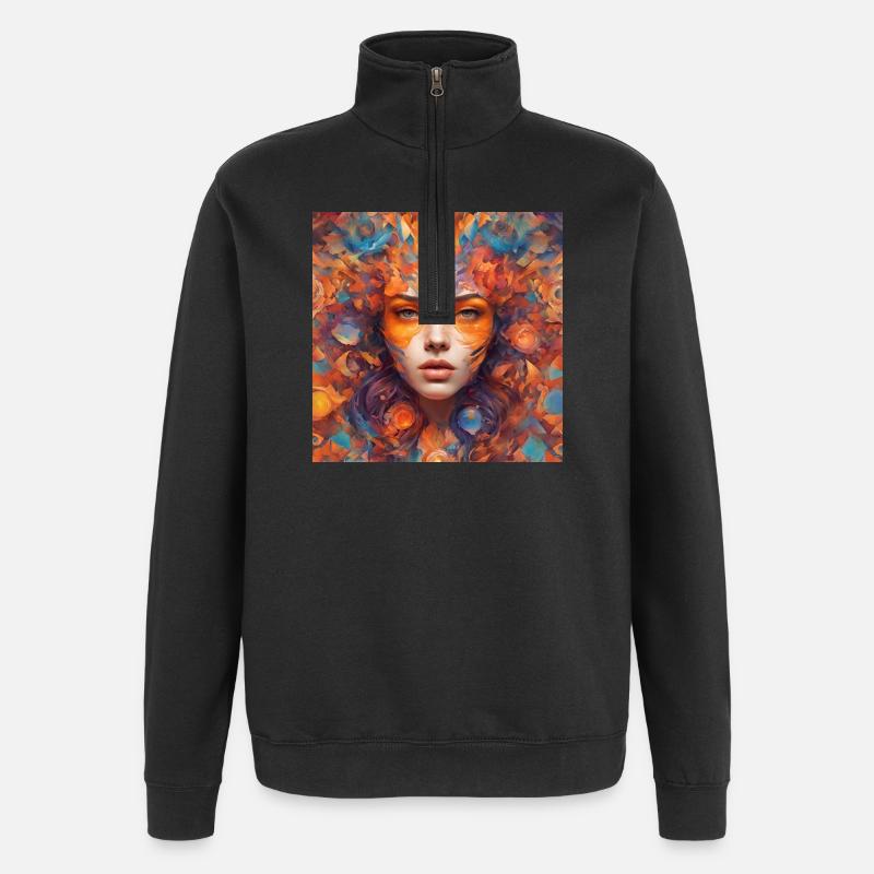 Portrait des Fleurs de Feu - Sweat à zip 1/4 - noir