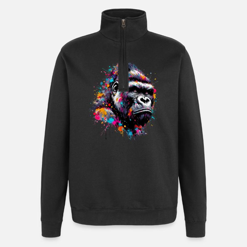 Gorilla - Quarter-Zip Sweatshirt - black