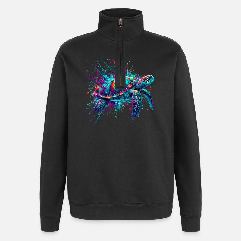 Turtle - Quarter-Zip Sweatshirt - black