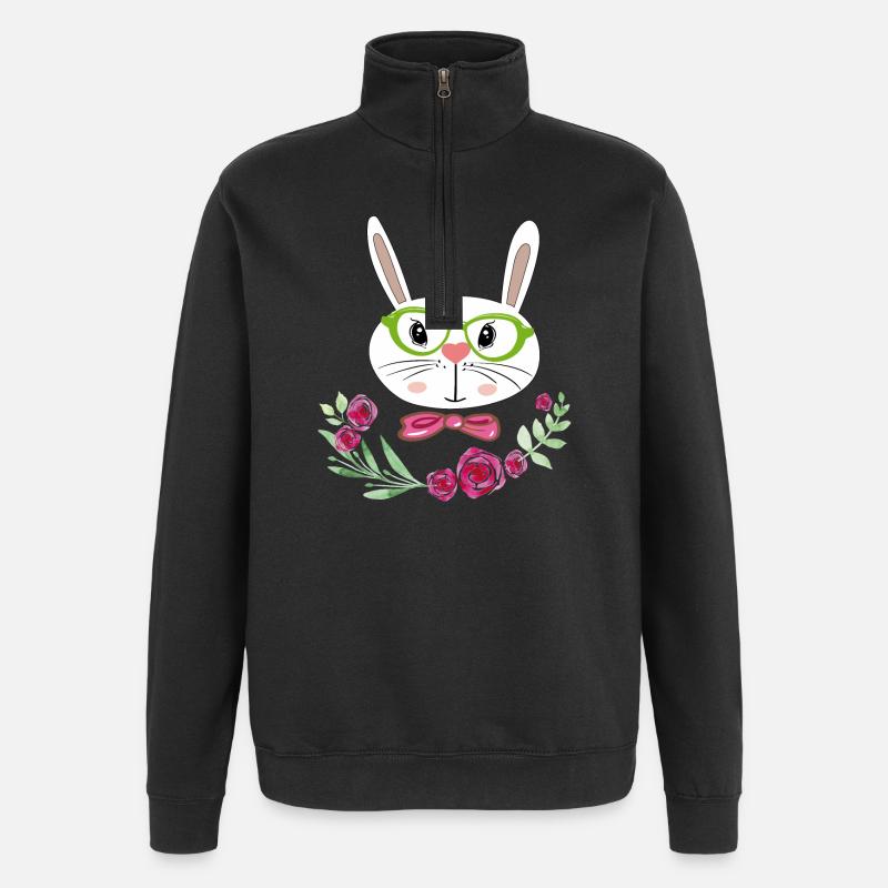 Easter Bunny Easter - Quarter-Zip Sweatshirt - black