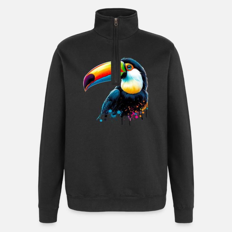 Tukan - Quarter-Zip-Sweatshirt - Schwarz