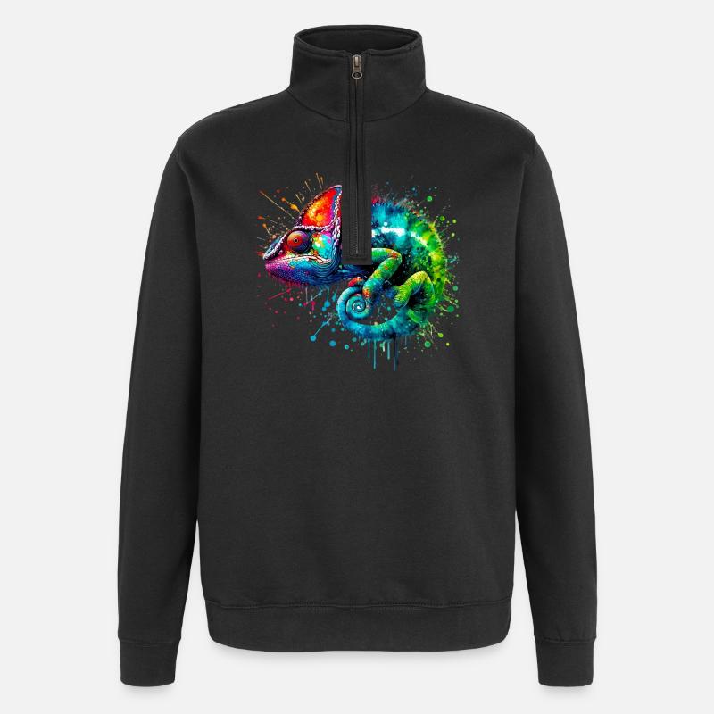 Chamäleon - Quarter-Zip-Sweatshirt - Schwarz