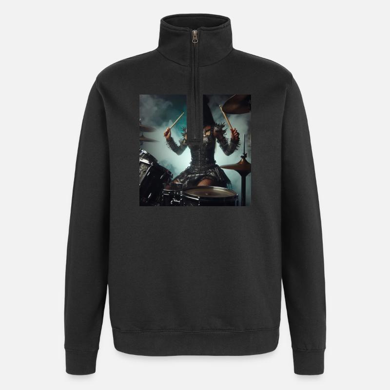 Batteuse - Sweat à zip 1/4 - noir