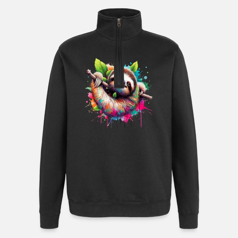 Paresse - Sweat à zip 1/4 - noir
