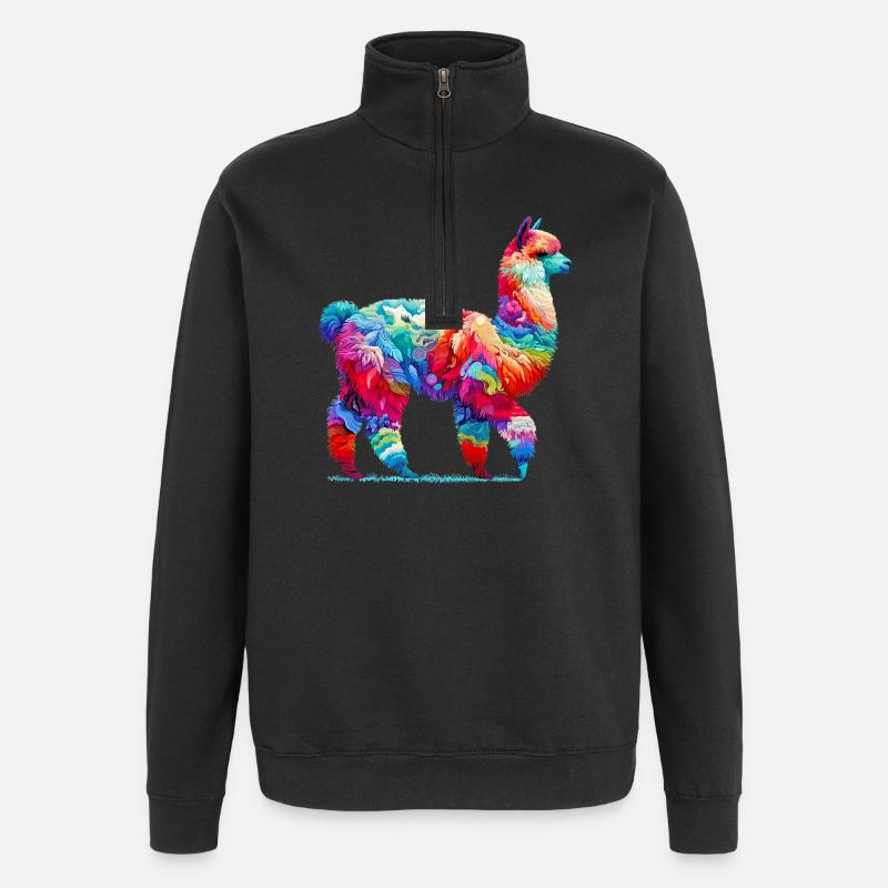 Alpaka - Quarter-Zip-Sweatshirt - Schwarz