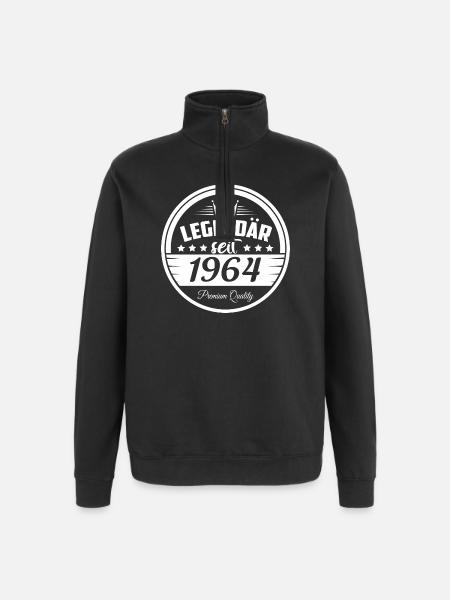 Legendär seit 1964 - Quarter-Zip-Sweatshirt - Schwarz