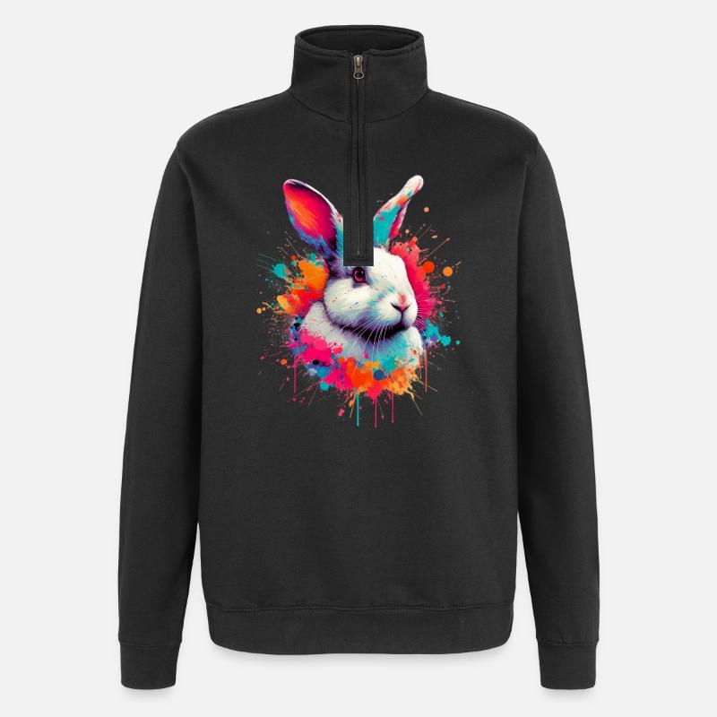 Lapin - Sweat à zip 1/4 - noir