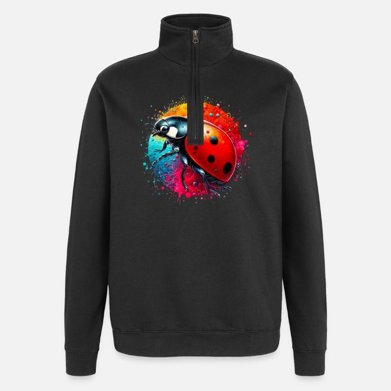 Marienkäfer - Quarter-Zip-Sweatshirt - Schwarz
