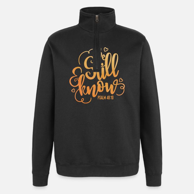 Be still and know - Quarter-Zip Sweatshirt - black