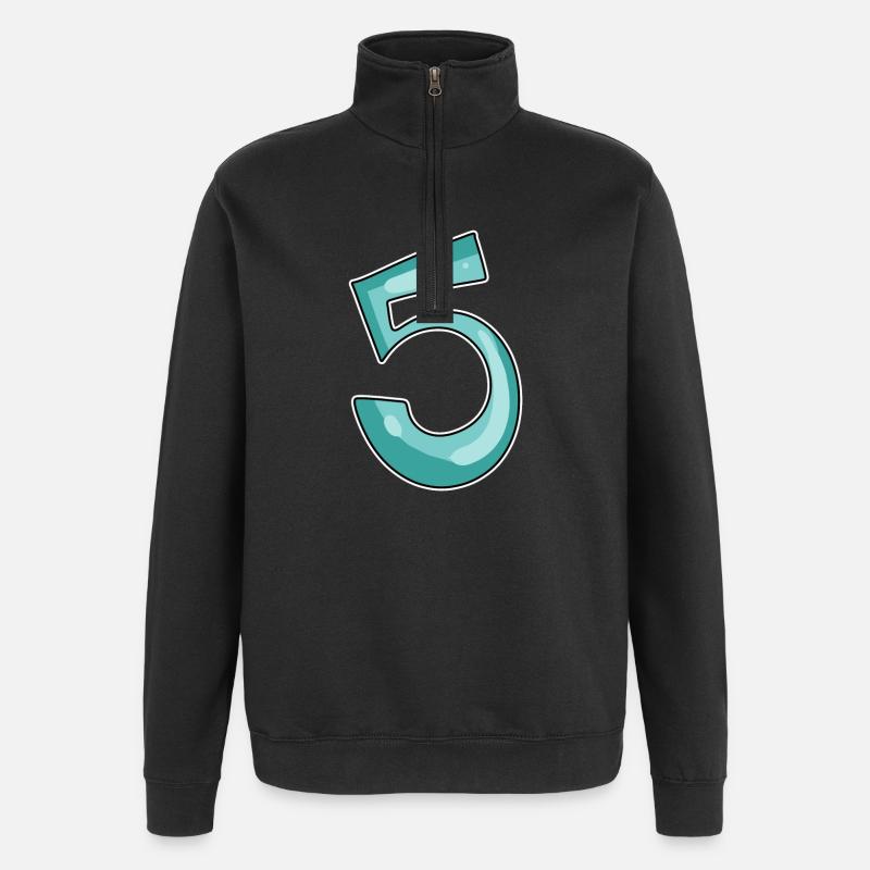 5 Number - Quarter-Zip Sweatshirt - black