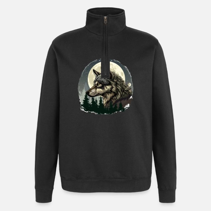 Sang de loup - Sweat à zip 1/4 - noir