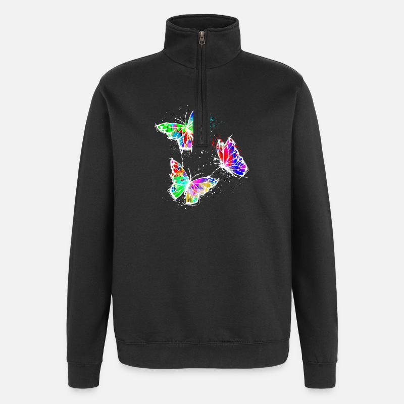 Art, Street Art, Graffiti, Papillon - Sweat à zip 1/4 - noir