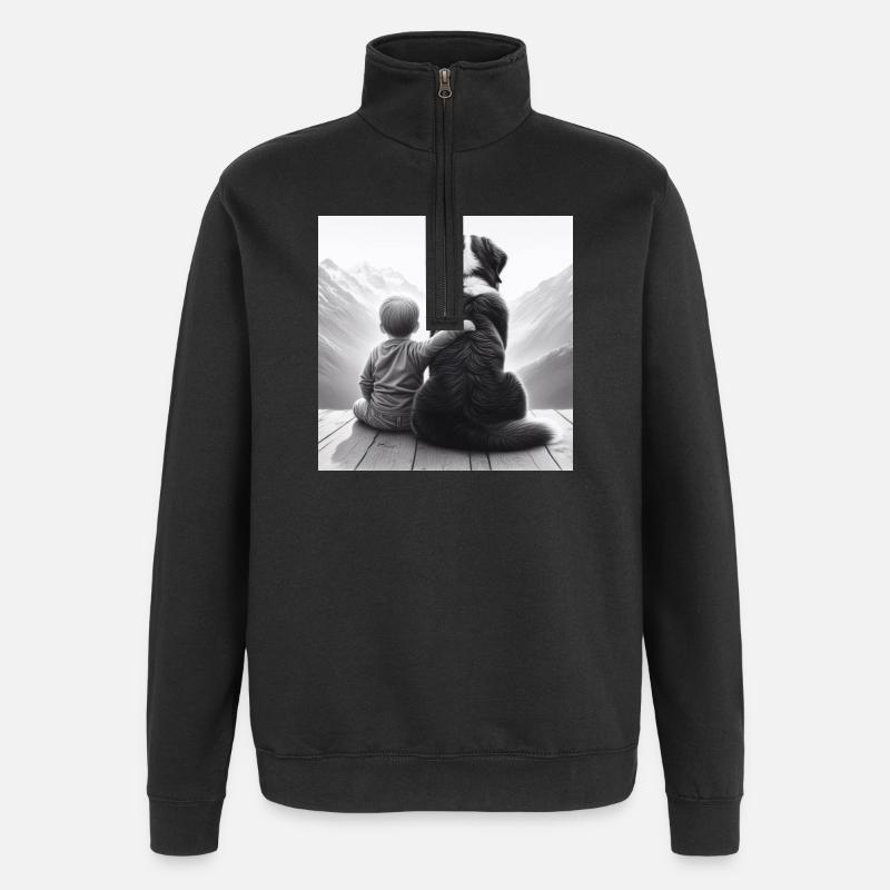 Berner Sennenhund - Quarter-Zip-Sweatshirt - Schwarz