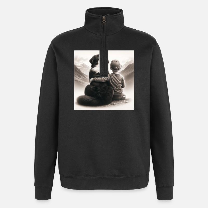 Berner Sennenhund - Quarter-Zip-Sweatshirt - Schwarz