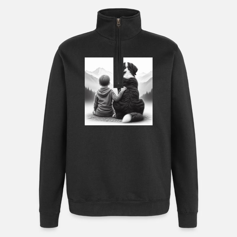 Berner Sennenhund - Quarter-Zip-Sweatshirt - Schwarz