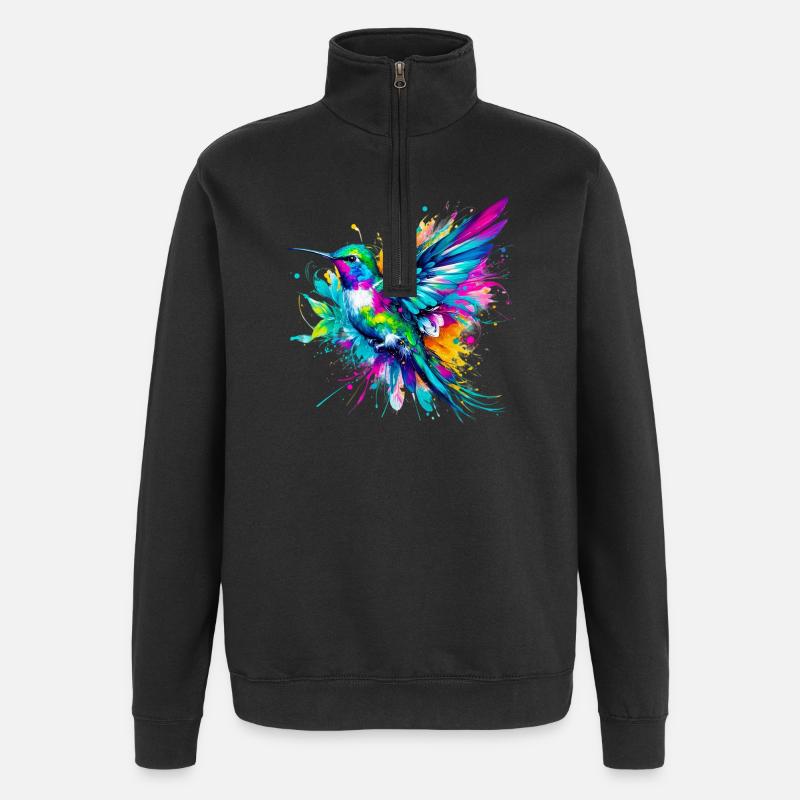 Hummingbird - Quarter-Zip Sweatshirt - black