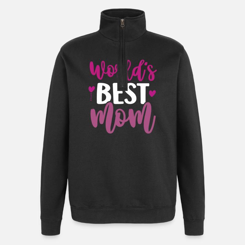 La meilleure maman du monde - Sweat à zip 1/4 - noir