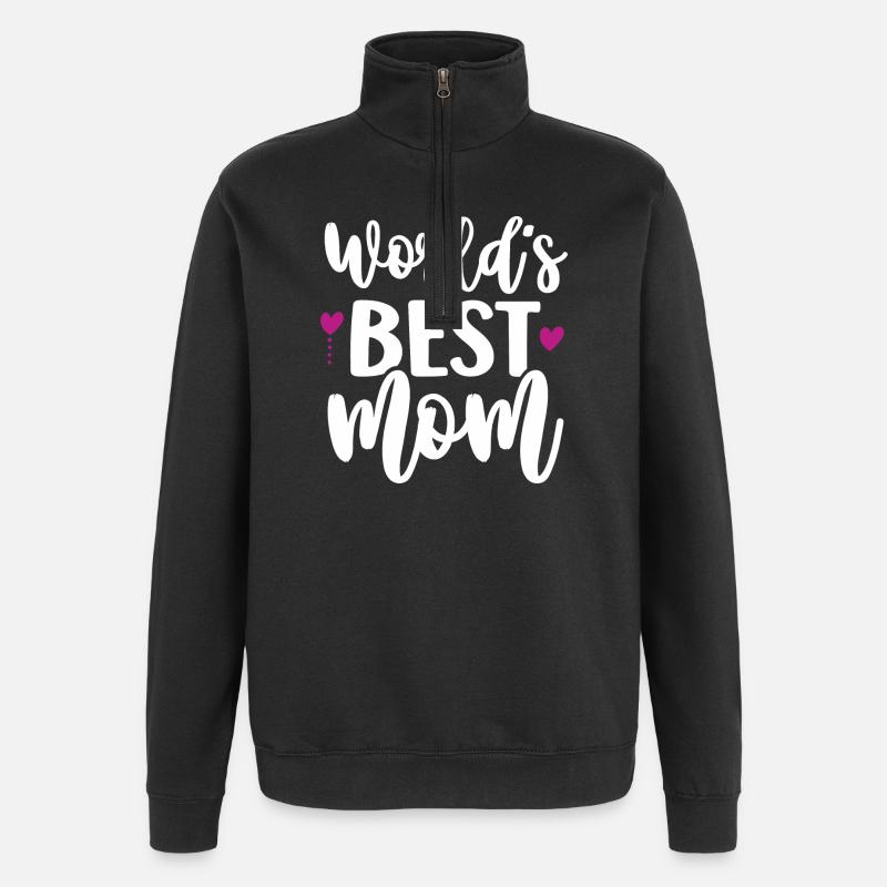La meilleure maman du monde - Sweat à zip 1/4 - noir