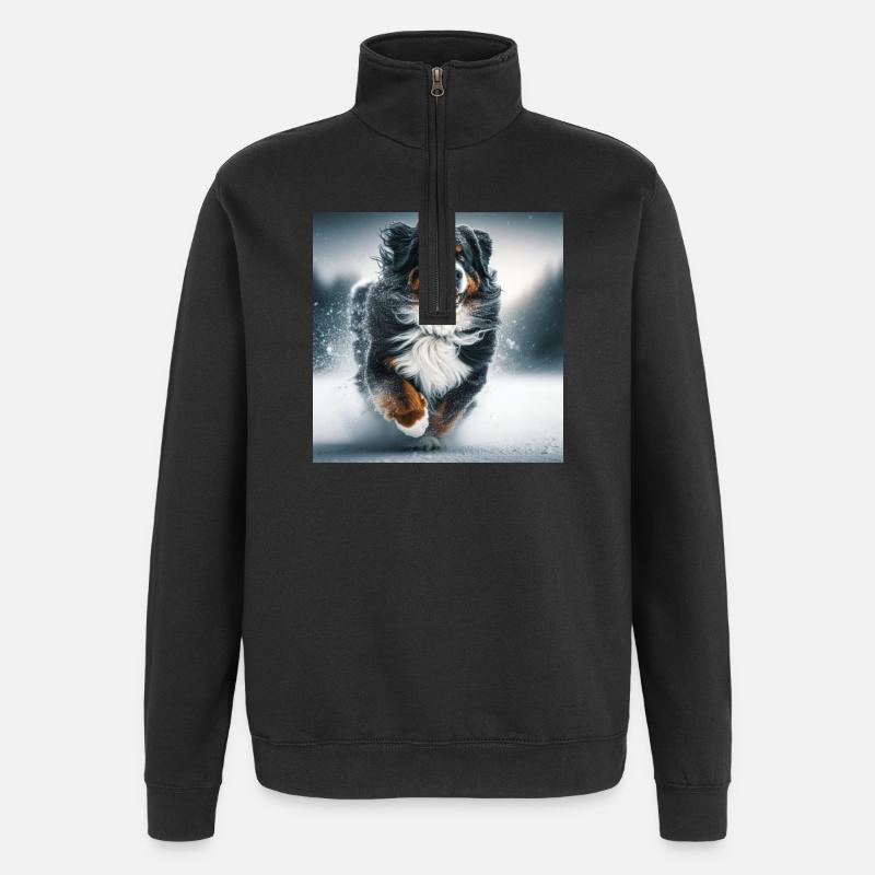 Berner Sennenhund - Quarter-Zip-Sweatshirt - Schwarz