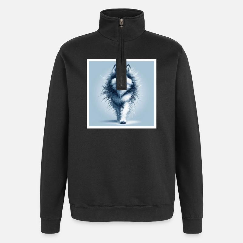 Schlittenhund - Quarter-Zip-Sweatshirt - Schwarz