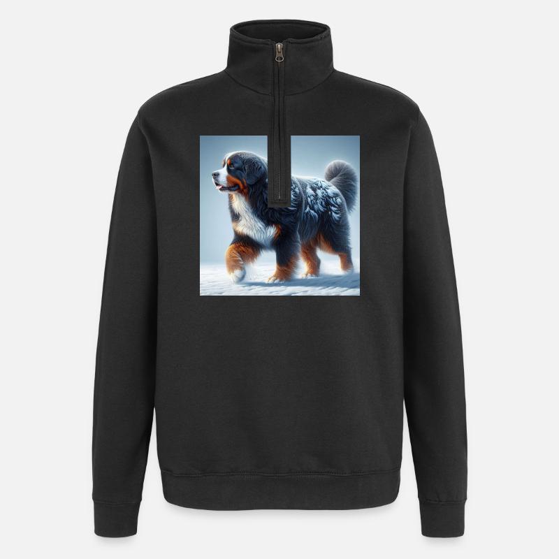 Berner Sennenhund - Quarter-Zip-Sweatshirt - Schwarz