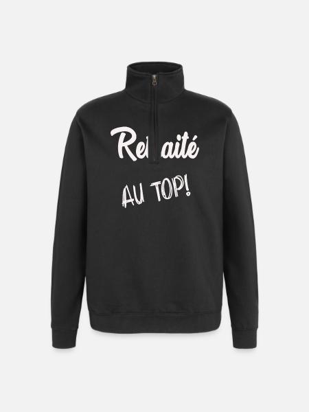 RETRAITE. BONNE RETRAITE. JOYEUSE RETRAITE - Sweat à zip 1/4 - noir