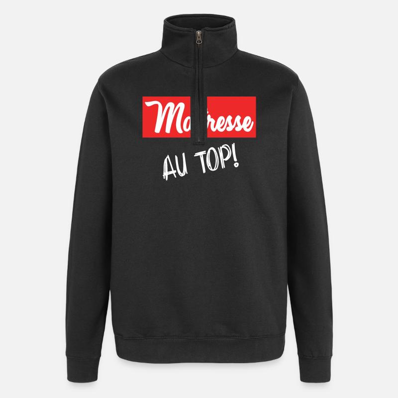 MAÎTRESSE. MERCI. MERCI MAÎTRESSE - Sweat à zip 1/4 - noir