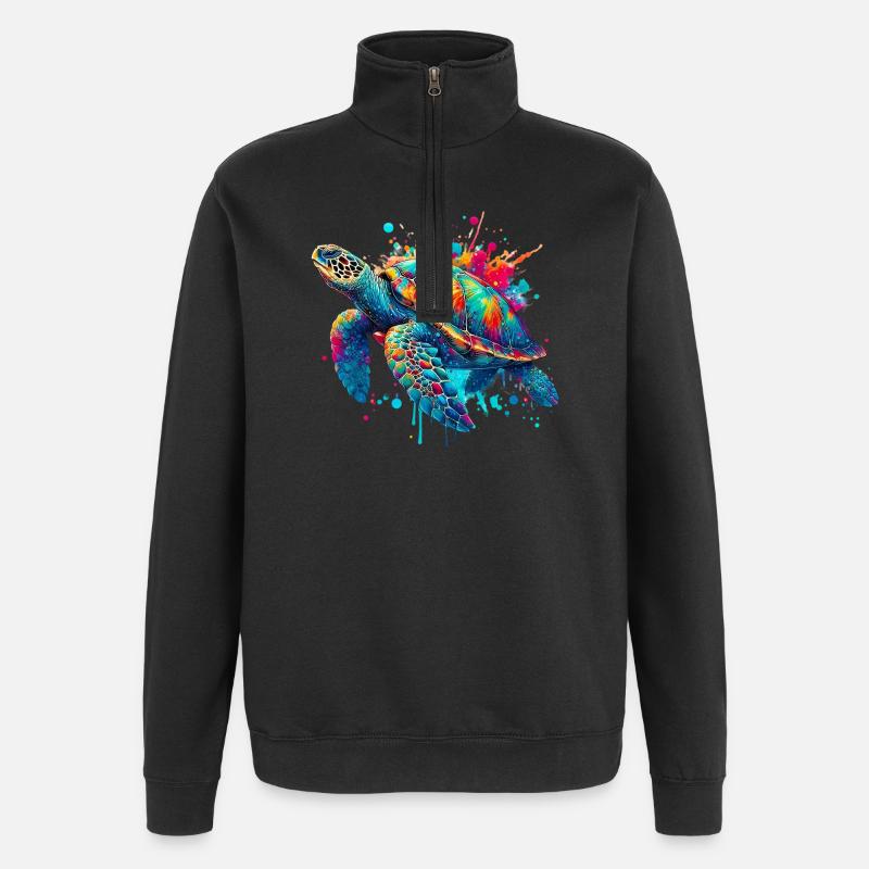Turtle - Quarter-Zip Sweatshirt - black
