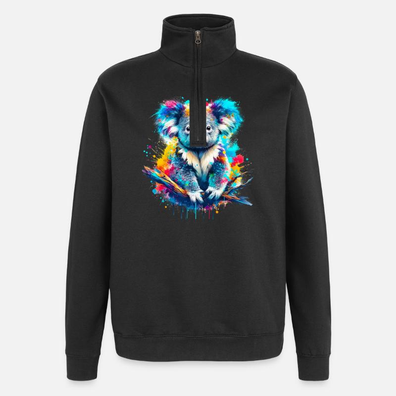 Koala - Sweat à zip 1/4 - noir