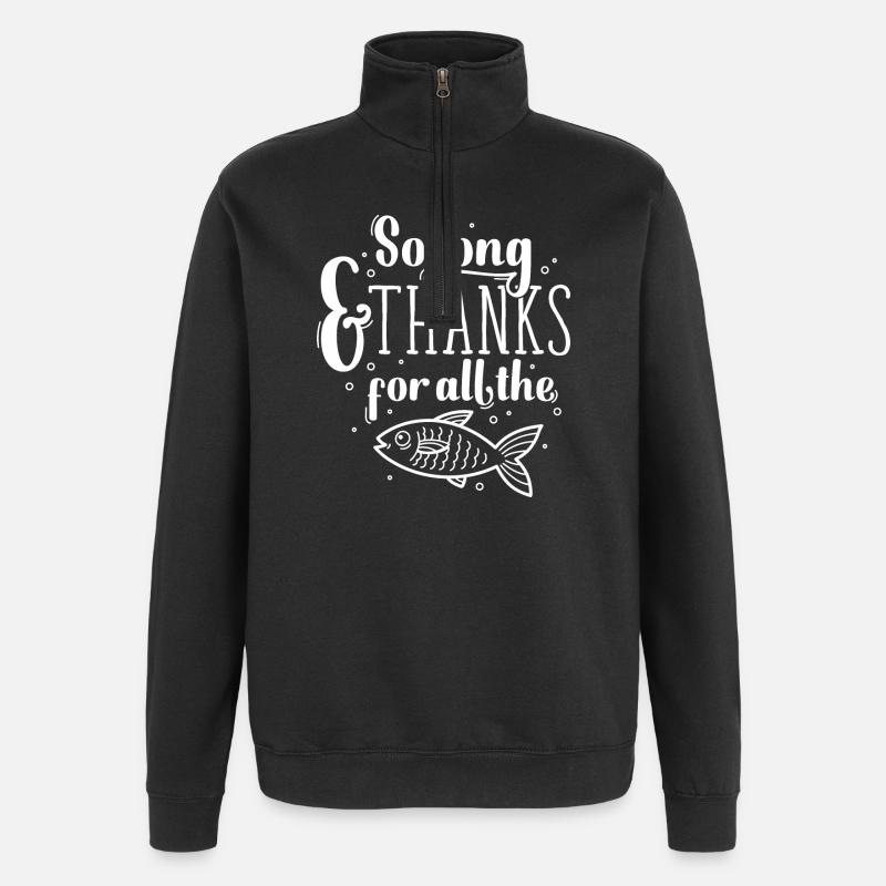 À bientôt et merci - Sweat à zip 1/4 - noir