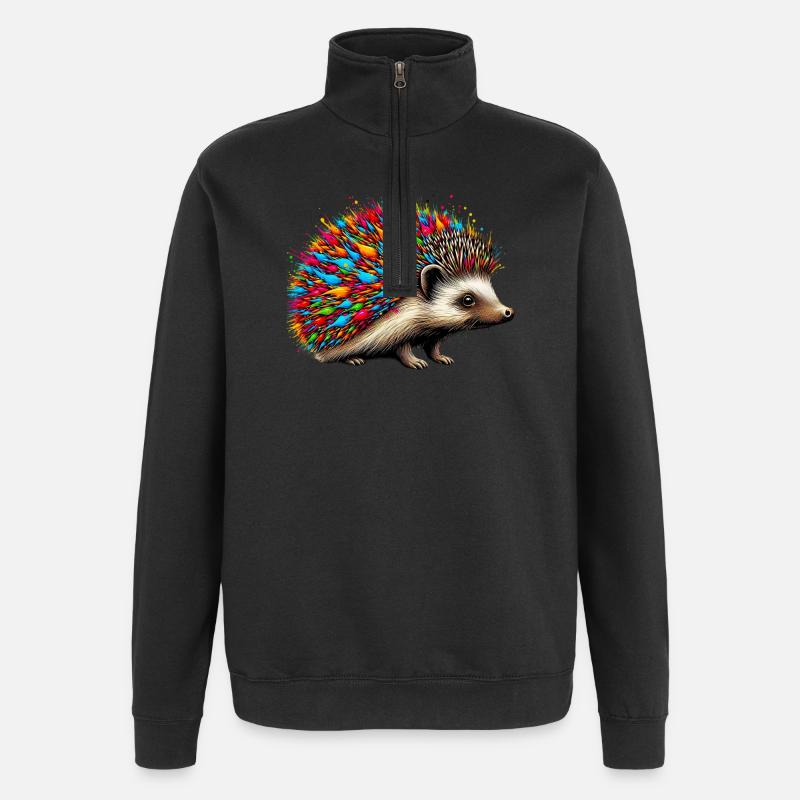 Igel - Quarter-Zip-Sweatshirt - Schwarz