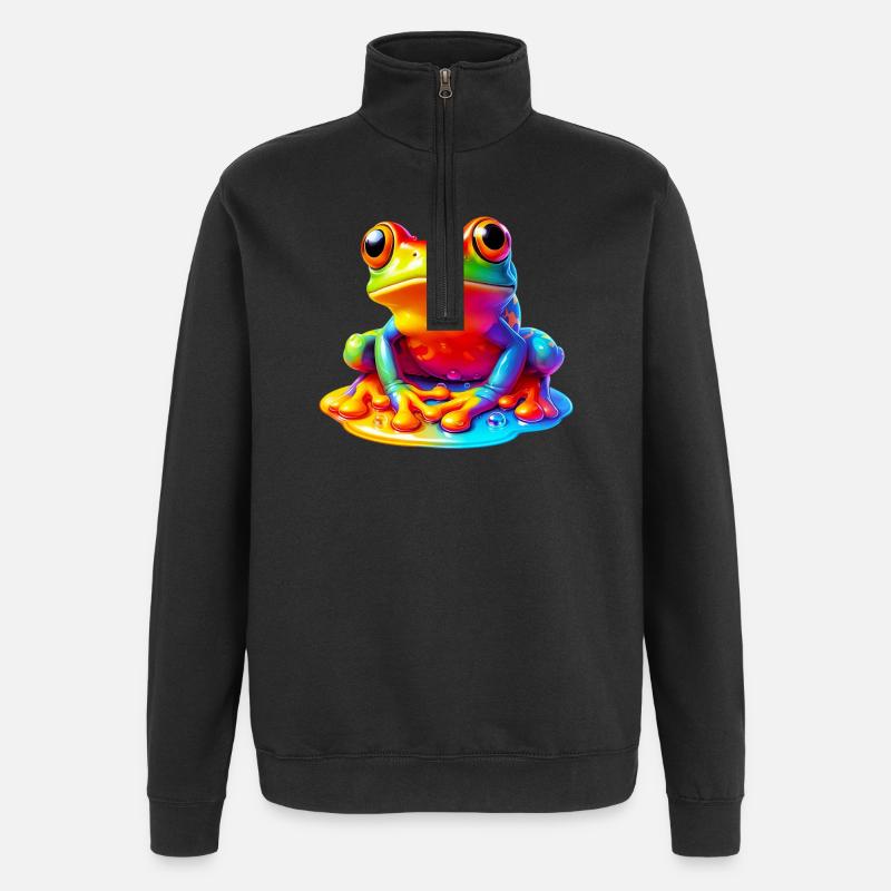 Grenouille - Sweat à zip 1/4 - noir