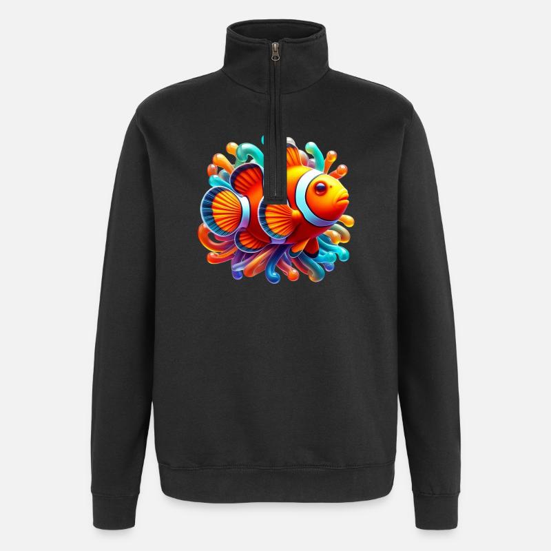 Clownfisch - Quarter-Zip-Sweatshirt - Schwarz