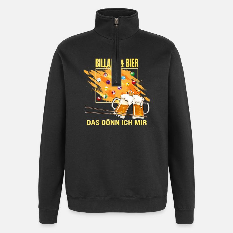 Billard & Bier - Das gönn ich mir - Quarter-Zip-Sweatshirt - Schwarz