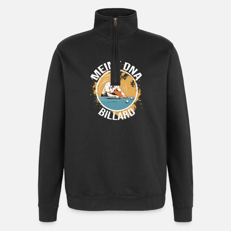 Meine DNA - Billard - Quarter-Zip-Sweatshirt - Schwarz
