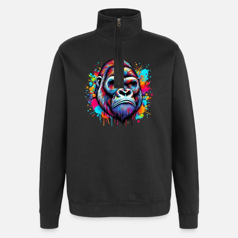 Gorilla - Quarter-Zip Sweatshirt - black