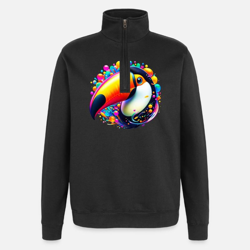 Toucan - Quarter-Zip Sweatshirt - black