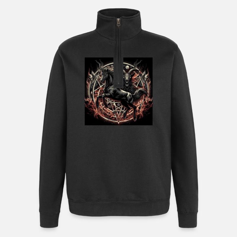 Satanisches Pferd - Quarter-Zip-Sweatshirt - Schwarz