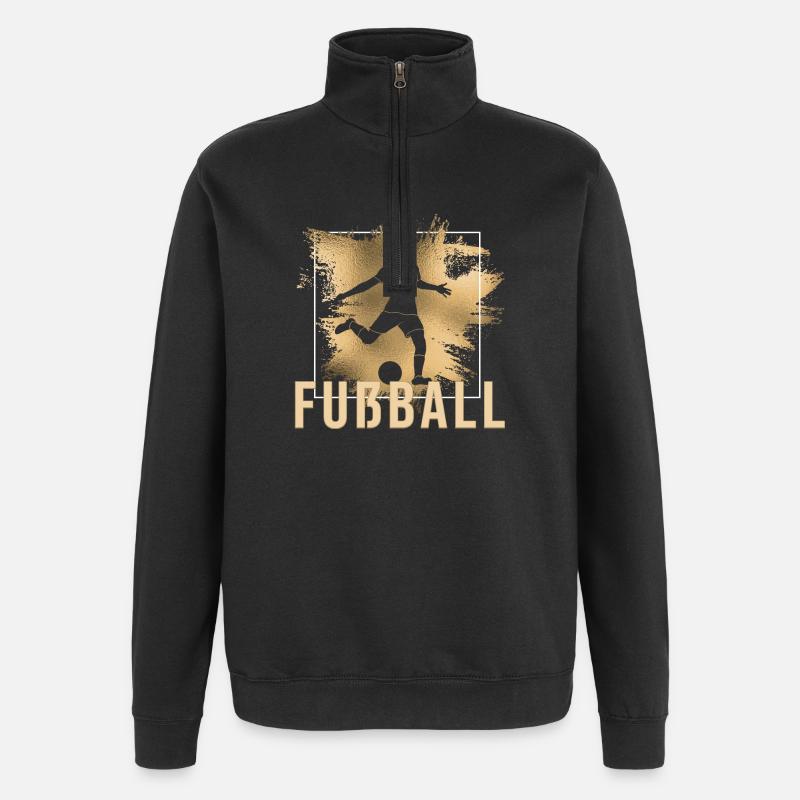 Fußball - Quarter-Zip-Sweatshirt - Schwarz