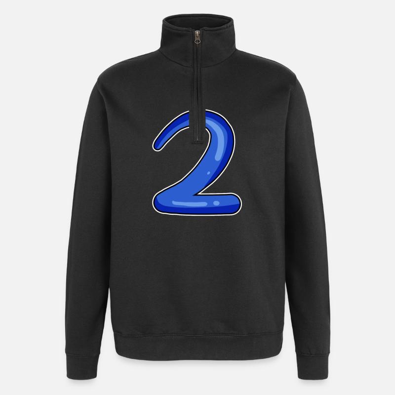 Two - 2 - Number Number - Quarter-Zip Sweatshirt - black