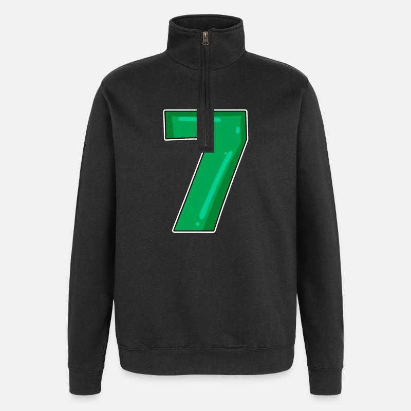 7 Green Number - Quarter-Zip Sweatshirt - black