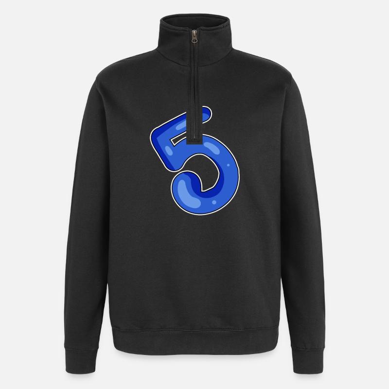 5 Blue - Quarter-Zip Sweatshirt - black