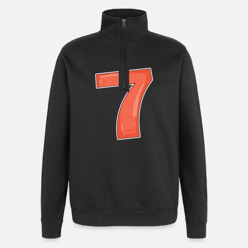 7 - Sweat à zip 1/4 - noir