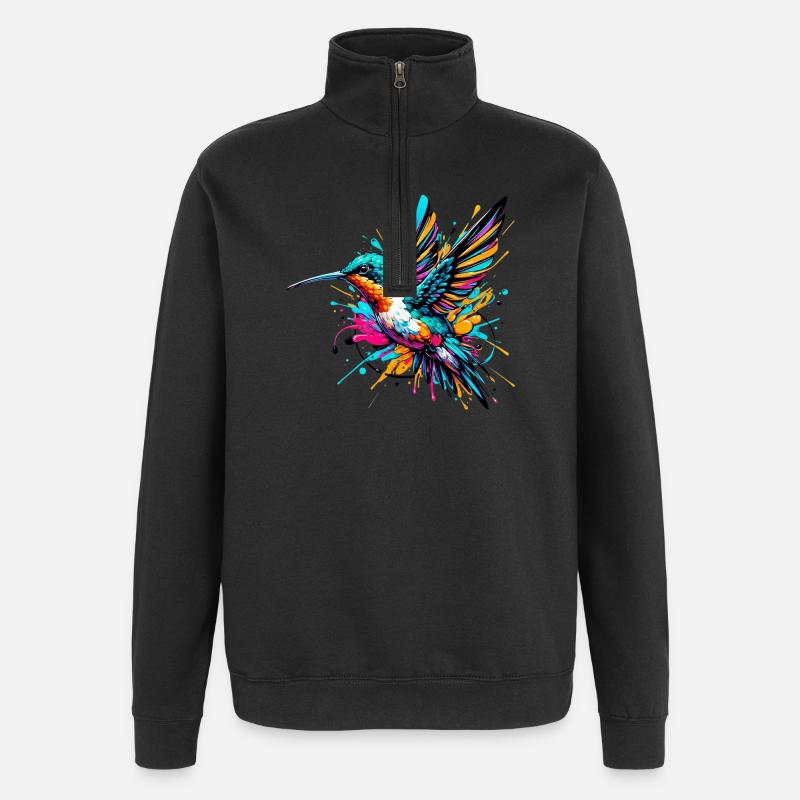 Hummingbird - Quarter-Zip Sweatshirt - black