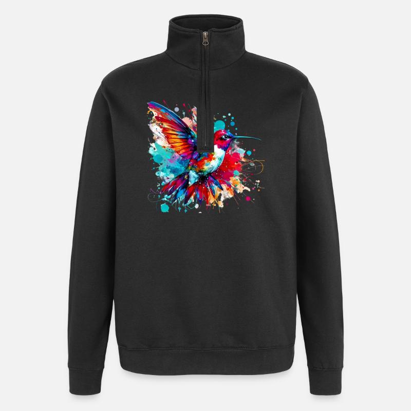 Kolibri - Quarter-Zip-Sweatshirt - Schwarz