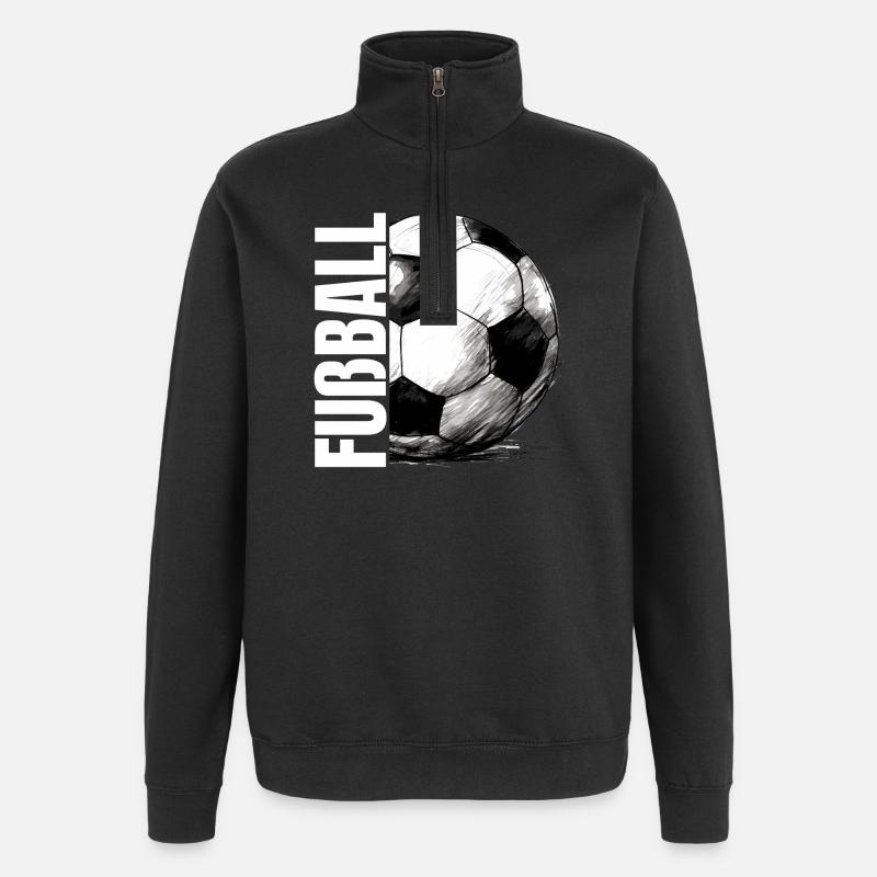Fußball - Quarter-Zip-Sweatshirt - Schwarz
