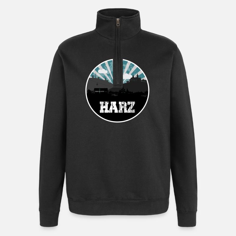 Resin Blue Hour Skyline - Quarter-Zip Sweatshirt - black